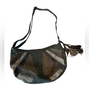 T- Shirt & Jeans Grey Suede Patchwork Handbag- Beautiful condition! Daisy Jones